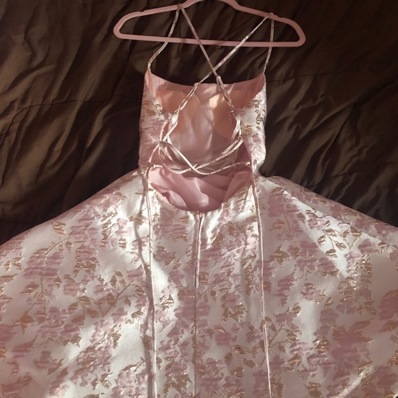 B DARLIN Juniors' Lace-Up A-Line Dress - Picture 3 of 6